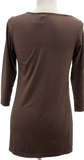 Scoop Neck, 3/4 Sleeve Tee - Chocolate