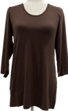 Scoop Neck, 3/4 Sleeve Tee - Chocolate