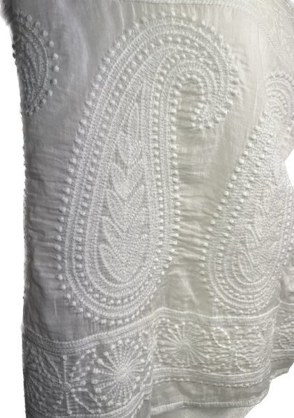 Embroidered Floral Top - White