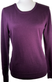 Long Sleeve Dark Purple Crew Neck Sweater