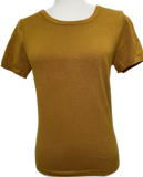 Crew Neck Knit Sweater Tee - Goldenrod