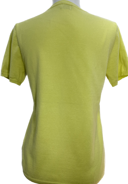 Crew Neck Knit Sweater Tee - Lemon