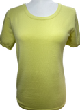 Crew Neck Knit Sweater Tee - Lemon