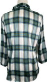 Blue-Green Plaid Button Down Collar Shirt