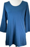 Scoop Neck, 3/4 Sleeve Tee - Turquoise