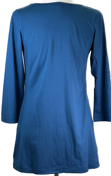 Scoop Neck, 3/4 Sleeve Tee - Turquoise