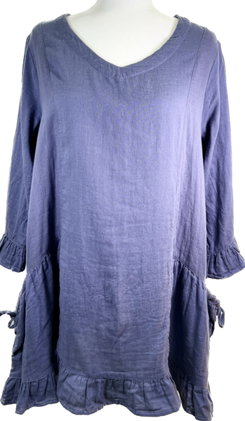 Ruffled Cotton Tunic - Soft Blue