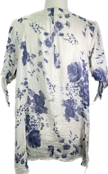 Blue and White Floral Long Tunic