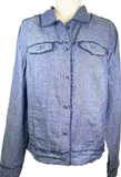 Denim Button Fringe Jacket