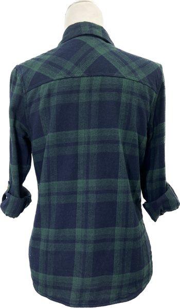 Navy/Emerald lined Plaid Button Shirt