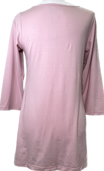 Pink Long Layering Tee with 3/4 Length Sleeves