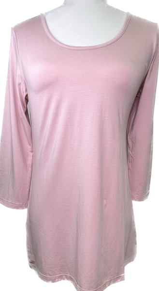 Pink Long Layering Tee with 3/4 Length Sleeves