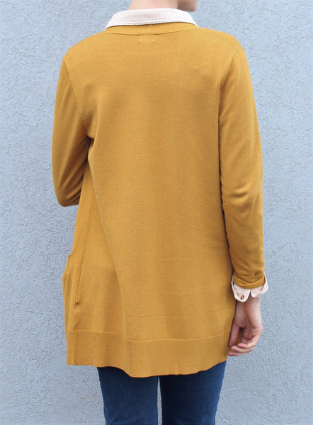 Long Knit Cardigan - Mustard