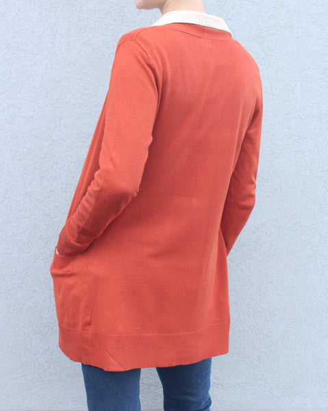 Long Orange Cardigan