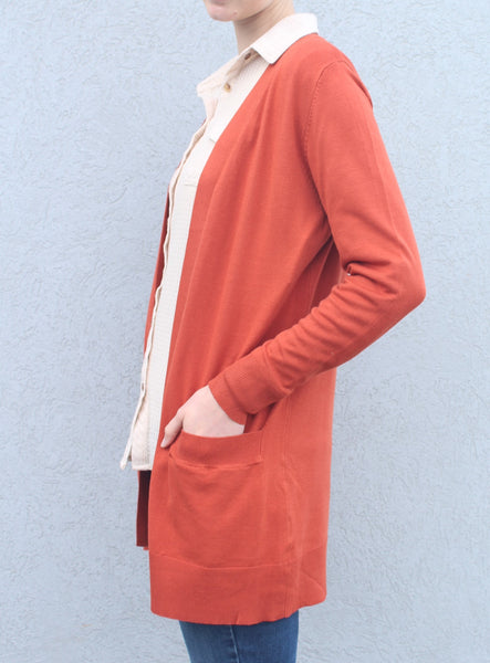 Long Orange Cardigan