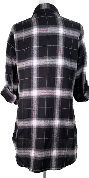 Plaid Boyfriend flannel - Black, White & Red