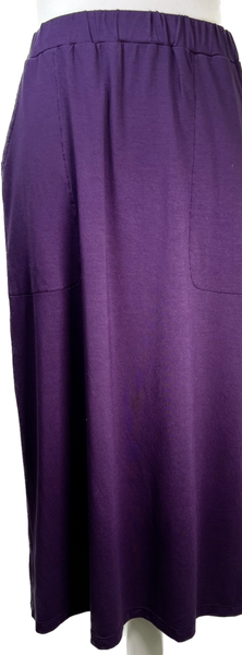 Plum Mid-length Cotton Skirt