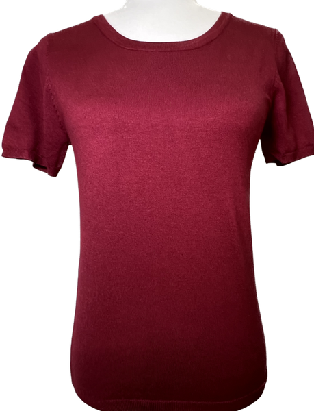 Knit T-Shirt - Cranberry