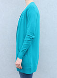 Sea-Blue Long Knit Cardigan