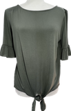 Sage Ruffle Sleeve Top